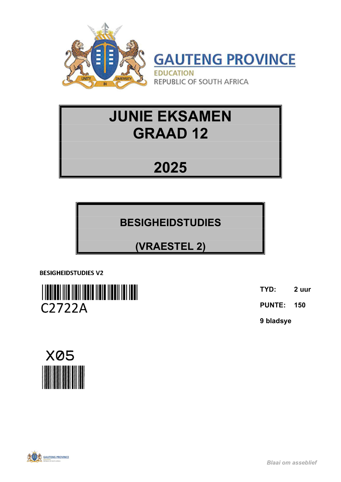 Business Studies Paper 2 (Gauteng) June 2025 Grade 12 DBE