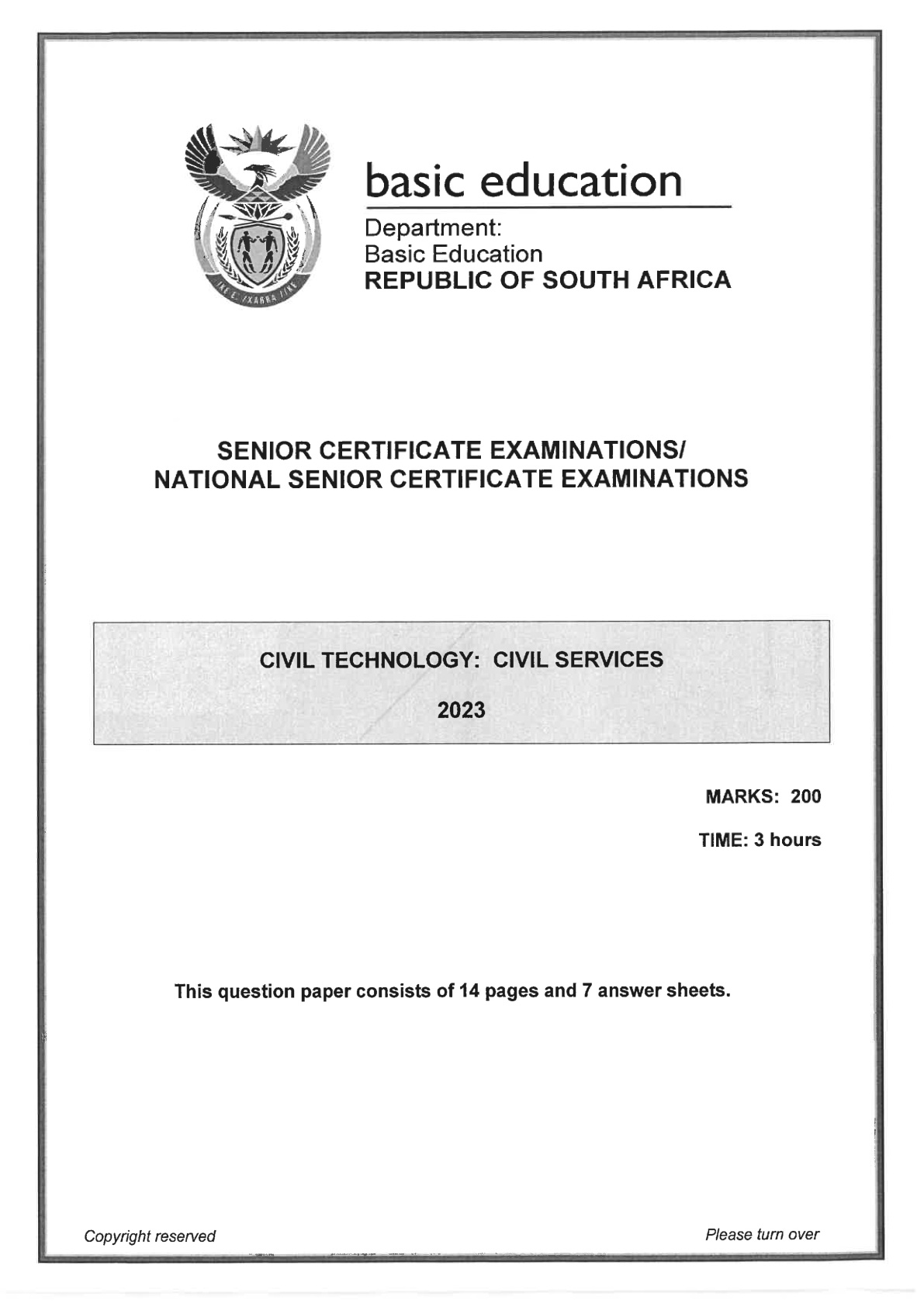 Civil Technology (Gauteng) June 2023 Grade 12 DBE