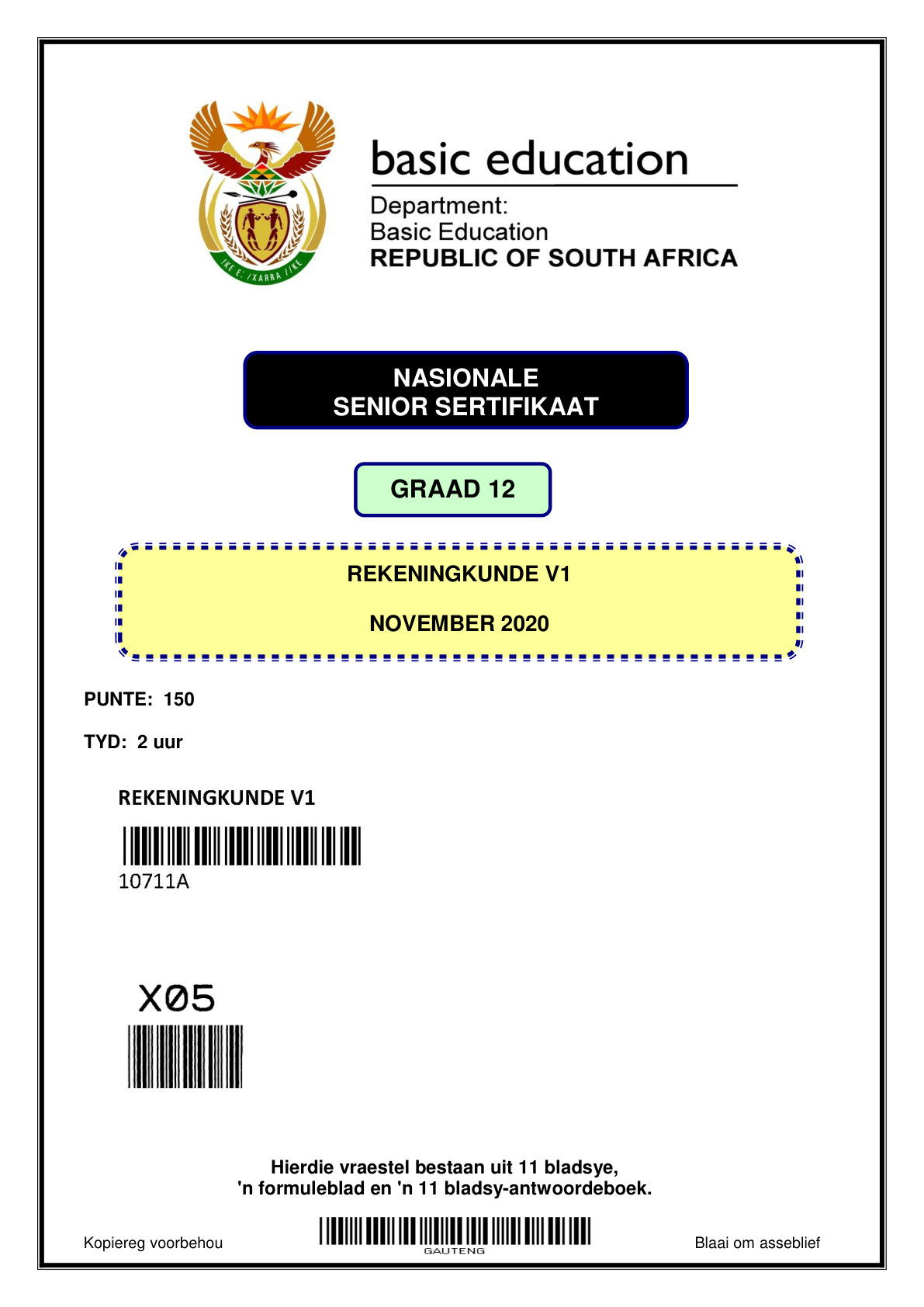 Accounting Paper 1 (Gauteng) Preparatory 2021 Grade 12 DBE