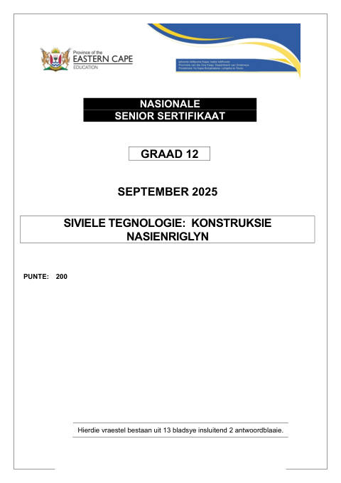 Civil Technology Grade 12 DBE Caps September 2025 - Memo (Eastern Cape)