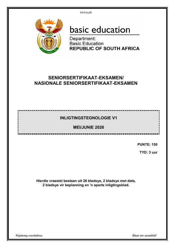 Information Technology Grade 12 DBE Caps May 2026 Paper 1 - Question Paper