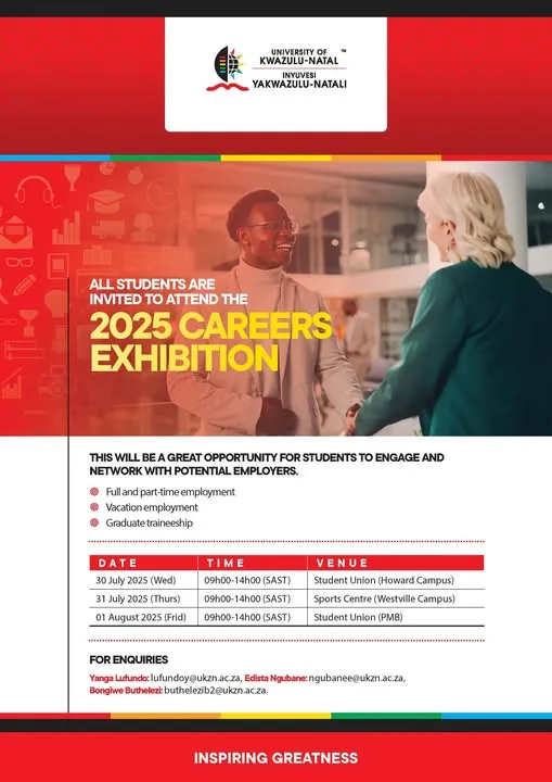 Banner for University of KwaZulu-Natal 2025 Careers Exhibition