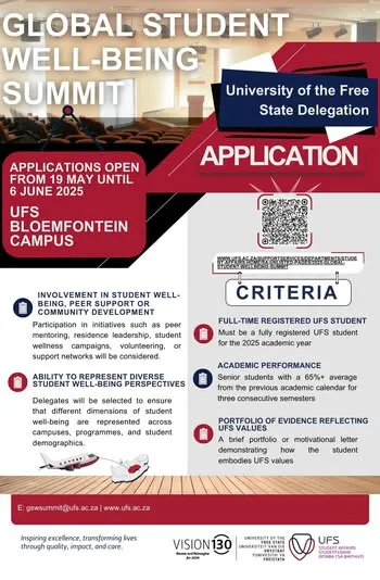 University of the Free State 2026 applications announcement graphic