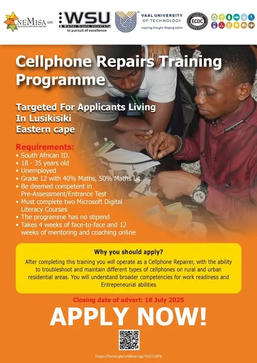 Cellphone repairs training programme open for youth in Lusikisiki, Eastern Cape