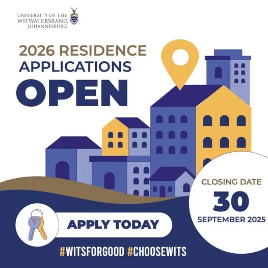 Announcement: 2026 Wits residence applications are open for on-campus student housing