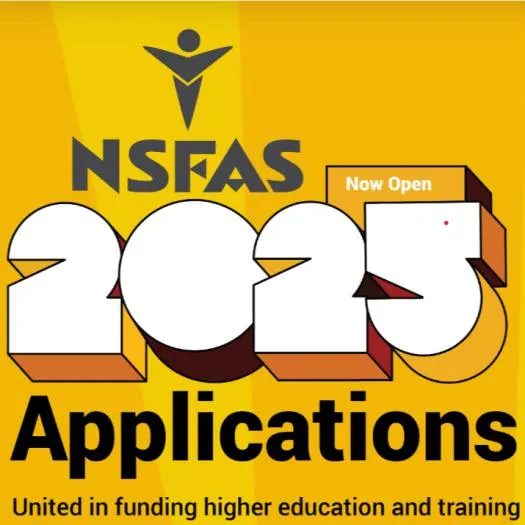 Graphic announcing NSFAS 2025 TVET Semester 2 applications are open