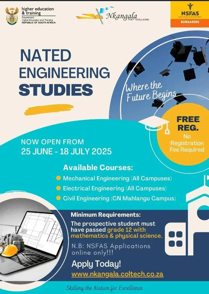 Announcement: Nkangala TVET College trimester applications open for NATED Engineering studies