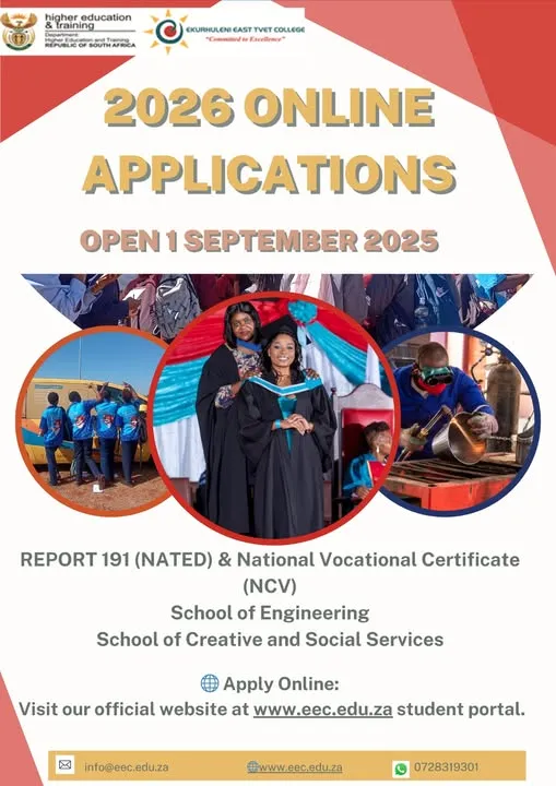 Ekurhuleni East TVET College 2026 online applications announcement