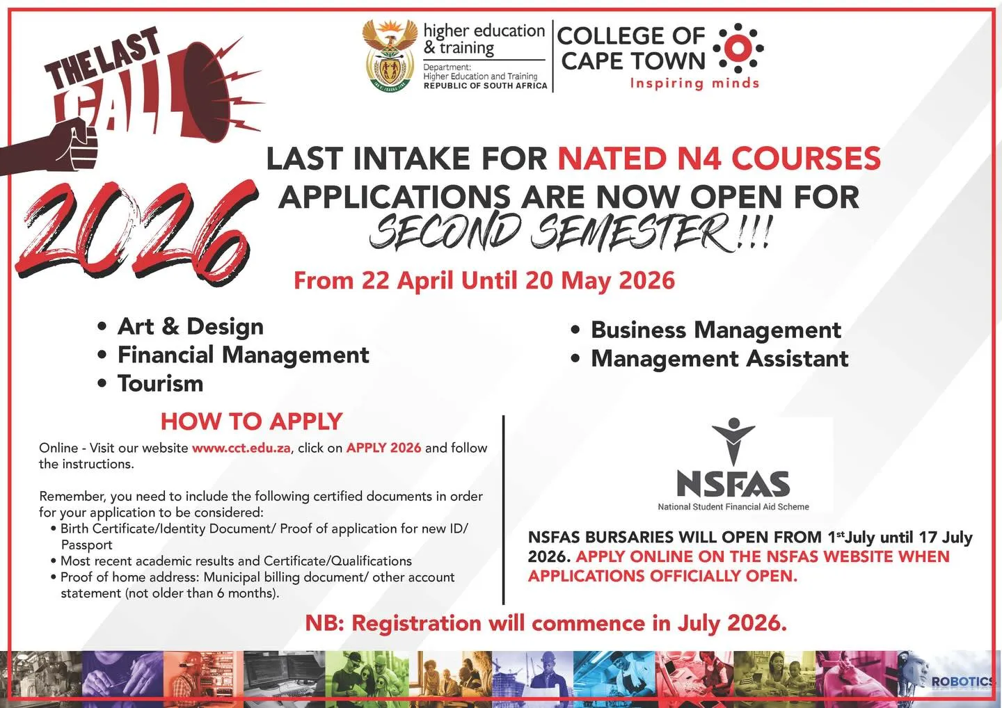 College of Cape Town opens final NATED N4 2026 intake applications announcement