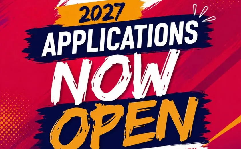 Announcement banner: Applications for 2027 now open at Sol Plaatje University
