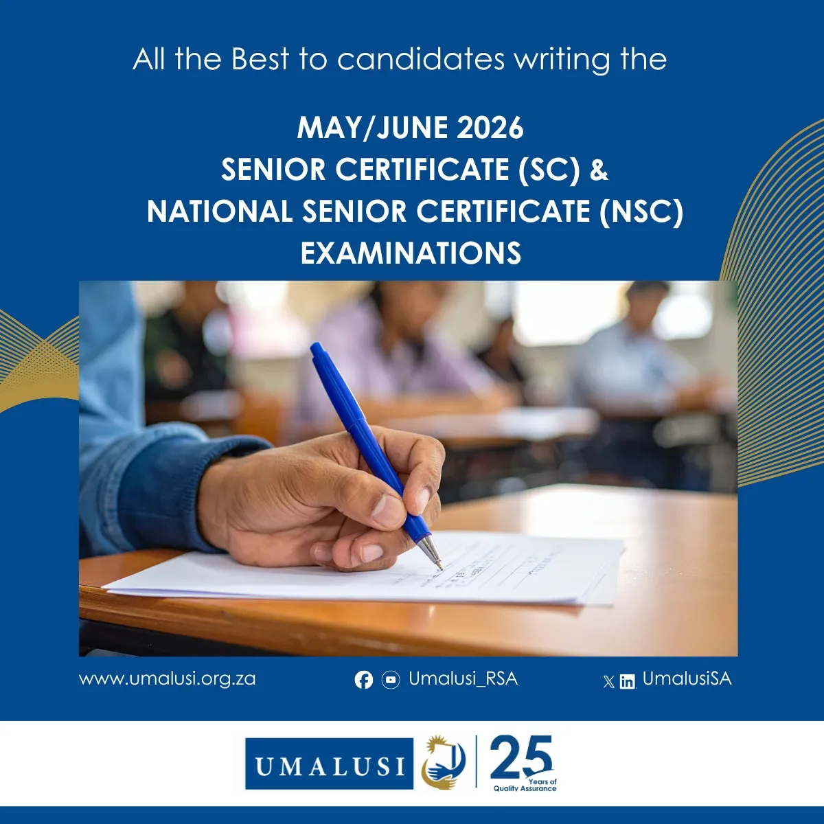 Candidates writing the May/June 2026 Senior Certificate and National Senior Certificate (NSC) examinations