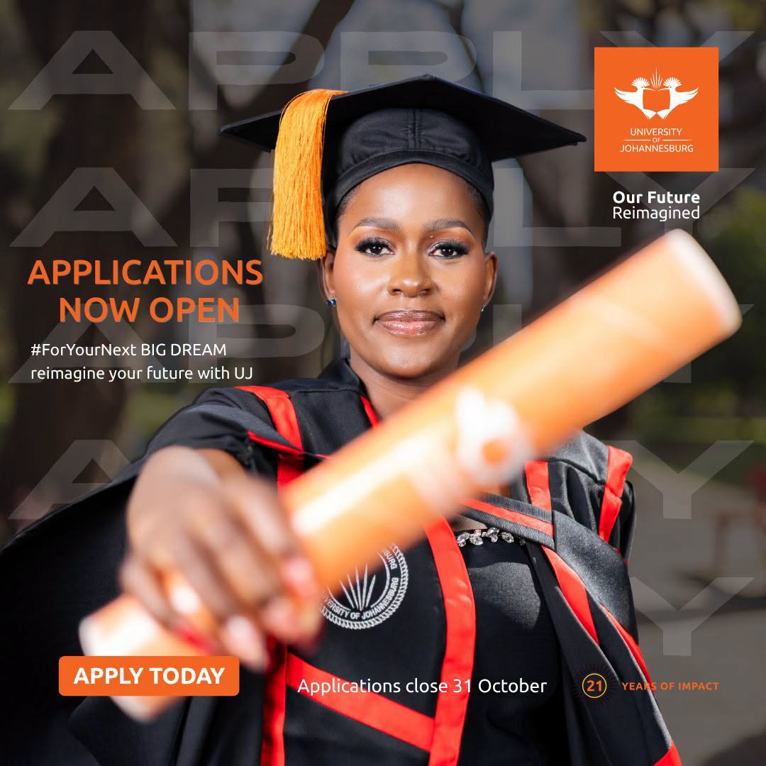 University of Johannesburg 2027 applications now open poster