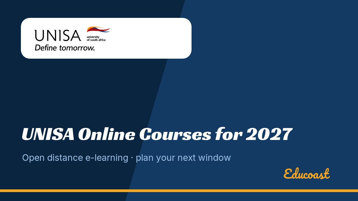 UNISA Online Courses for 2027 — distance qualifications with UNISA logo