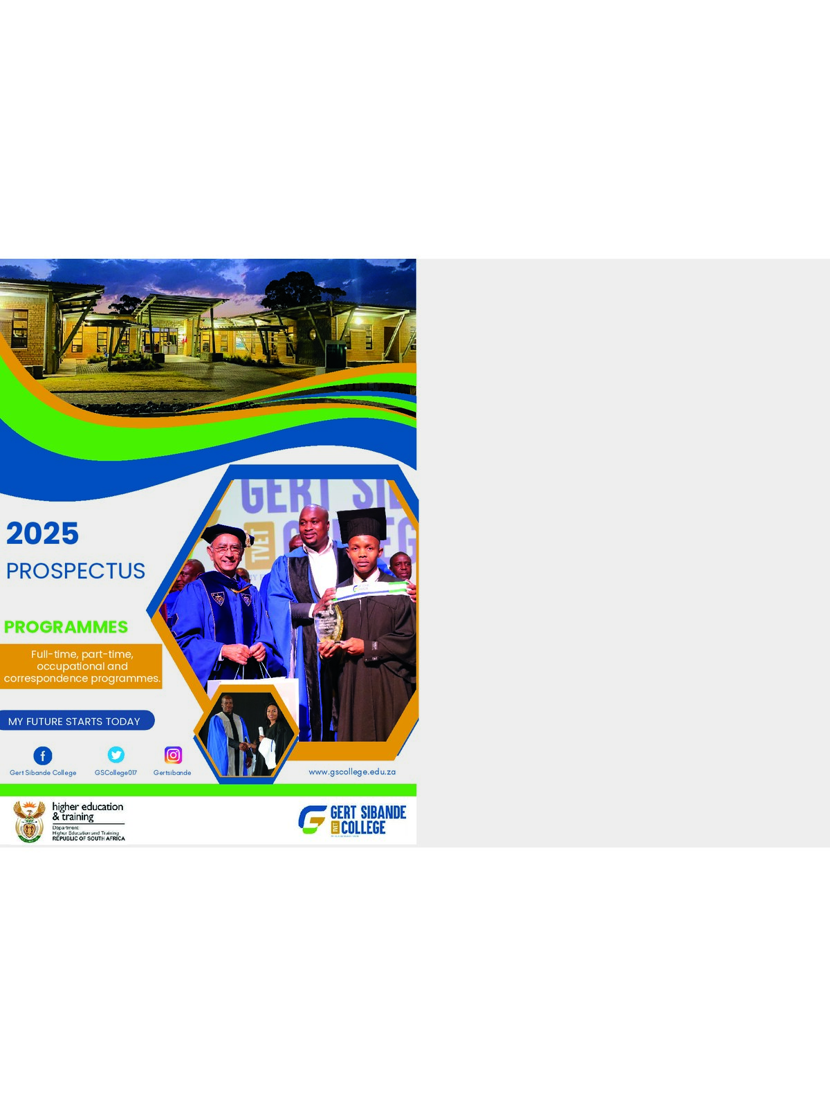 Gert Sibande TVET College 2025 Prospectus cover