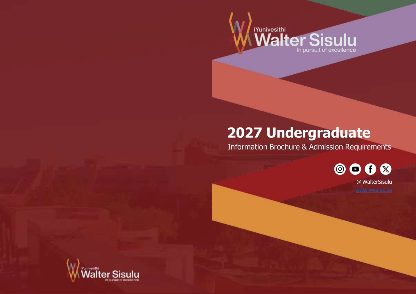Walter Sisulu University 2027 Undergraduate Information Brochure & Admission Requirements cover